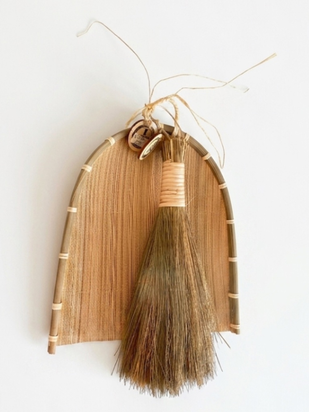 Handcrafted Artisan Dustpan & Straw Whisk Broom Set | Sustainable Home De